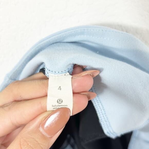 LULULEMON ATHLETICA GROOVE CROP BLUE BLACK WOMEN ATHLETIC LEGGINGS SIZE 4 - Picture 3 of 6